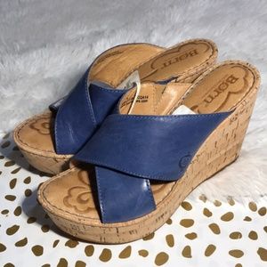 Born Leather and Cork Wedges NWT no box